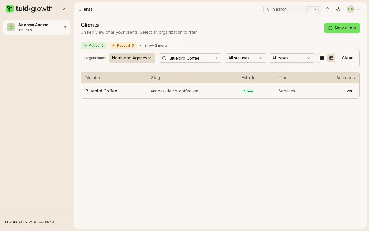 Clients list