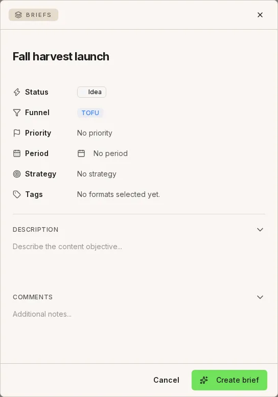 New brief form